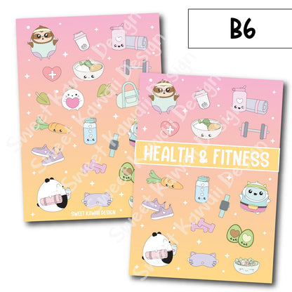 Planner Cover Stickers - Sizes Available - Health and Fitness