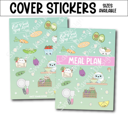 Planner Cover Stickers - Sizes Available - Meal Plan