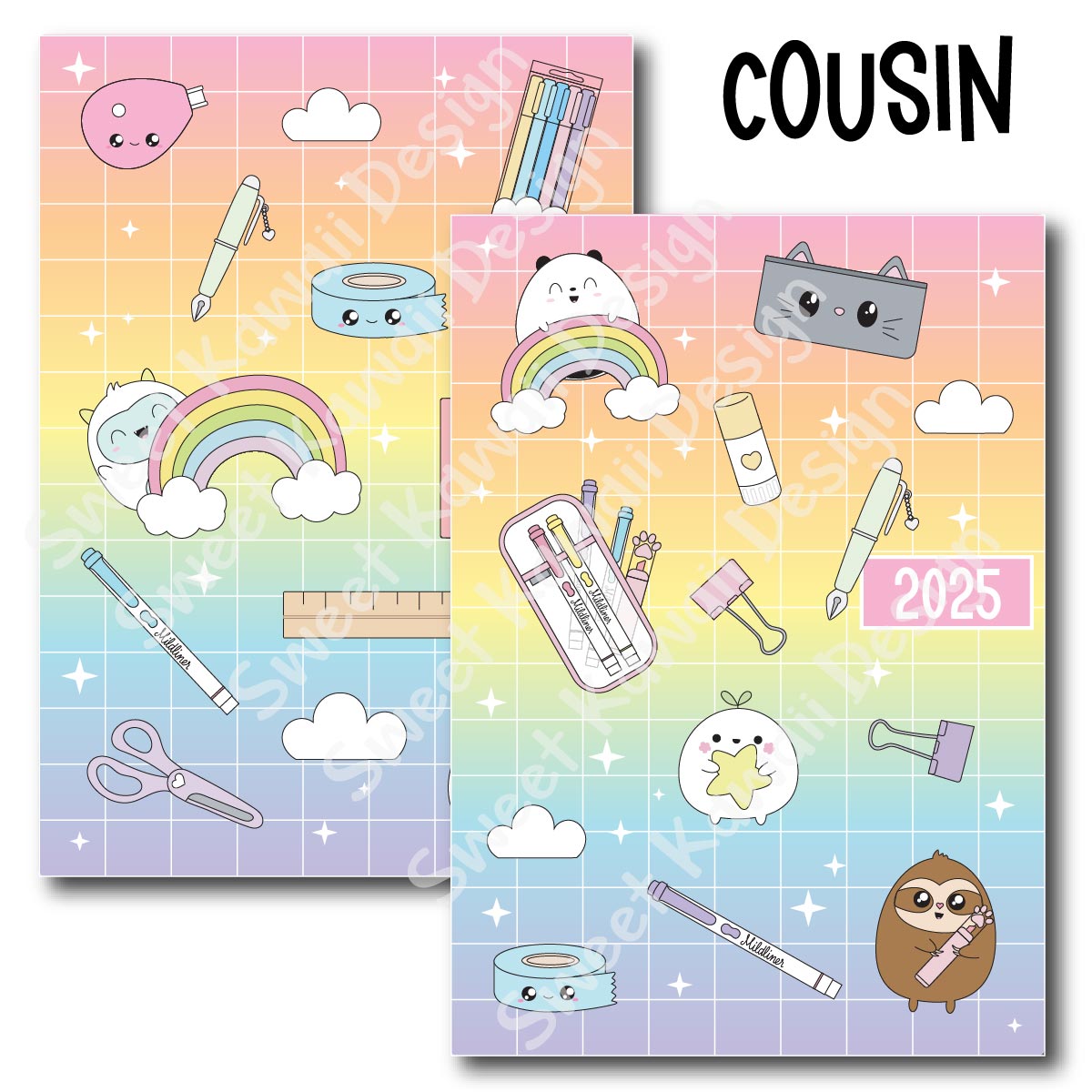 Planner Cover Stickers Colors and Sizes Available - Pastel Gradient