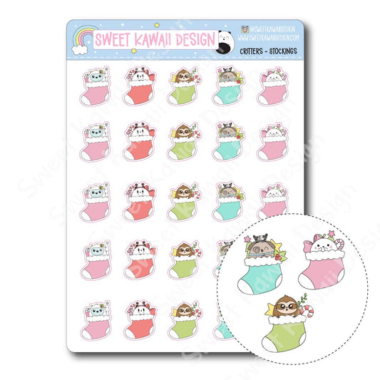 Kawaii Critter Stickers - Stockings