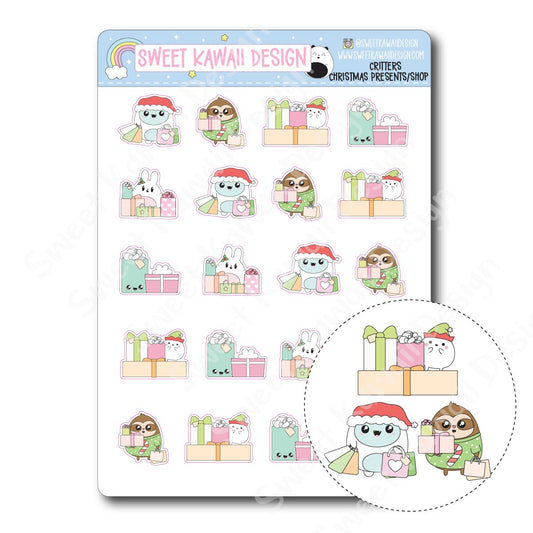 Kawaii Critter Stickers - Christmas Presents/Shopping