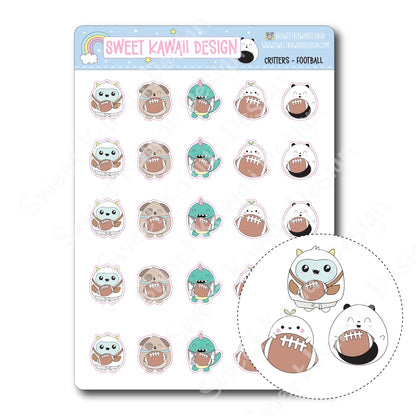 Kawaii Critters Stickers - Football