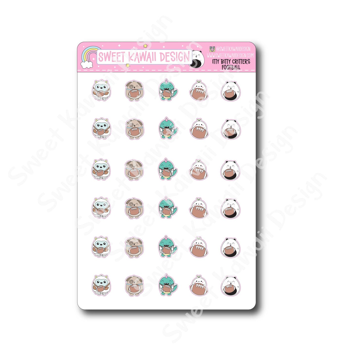 Kawaii Critters Stickers - Football