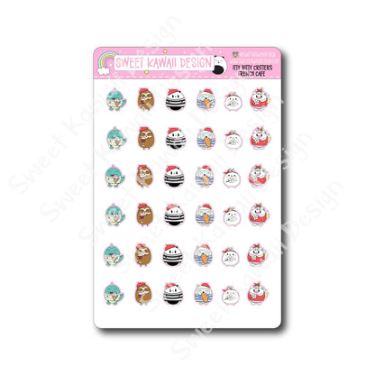 Kawaii Critter Stickers - French Cafe