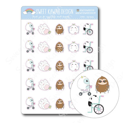 Kawaii Critter Stickers - Leg Injury