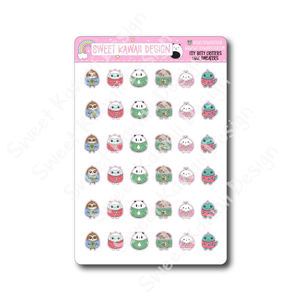 Kawaii Critter Stickers - Ugly Sweaters