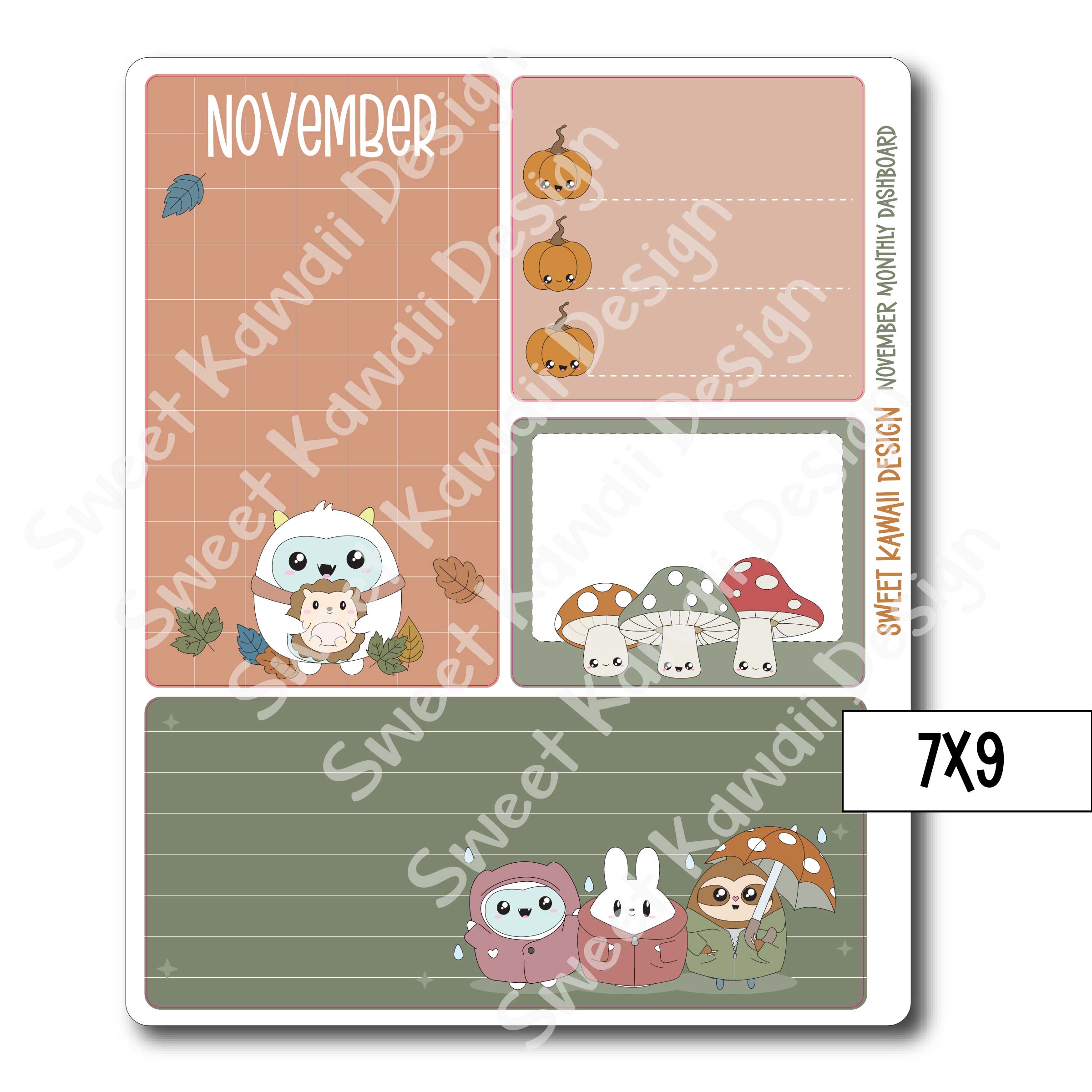 Kawaii Monthly Dashboard - November - Sizes Available