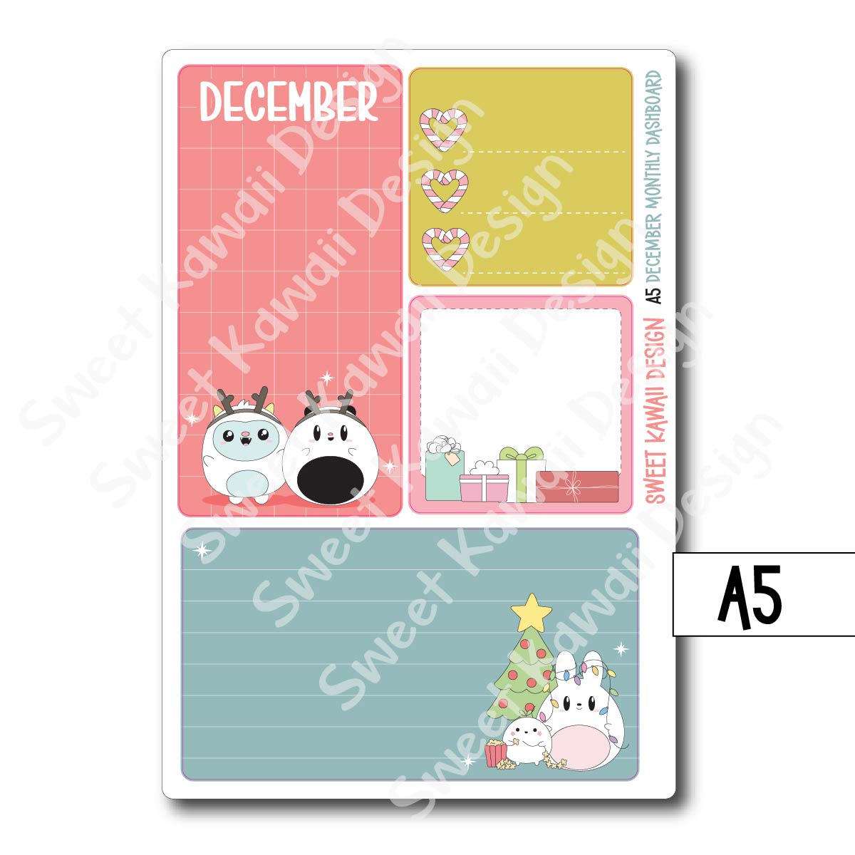 Kawaii Monthly Dashboard - December - Sizes Available