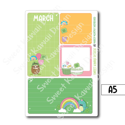 Kawaii Monthly Dashboard - March - Sizes Available