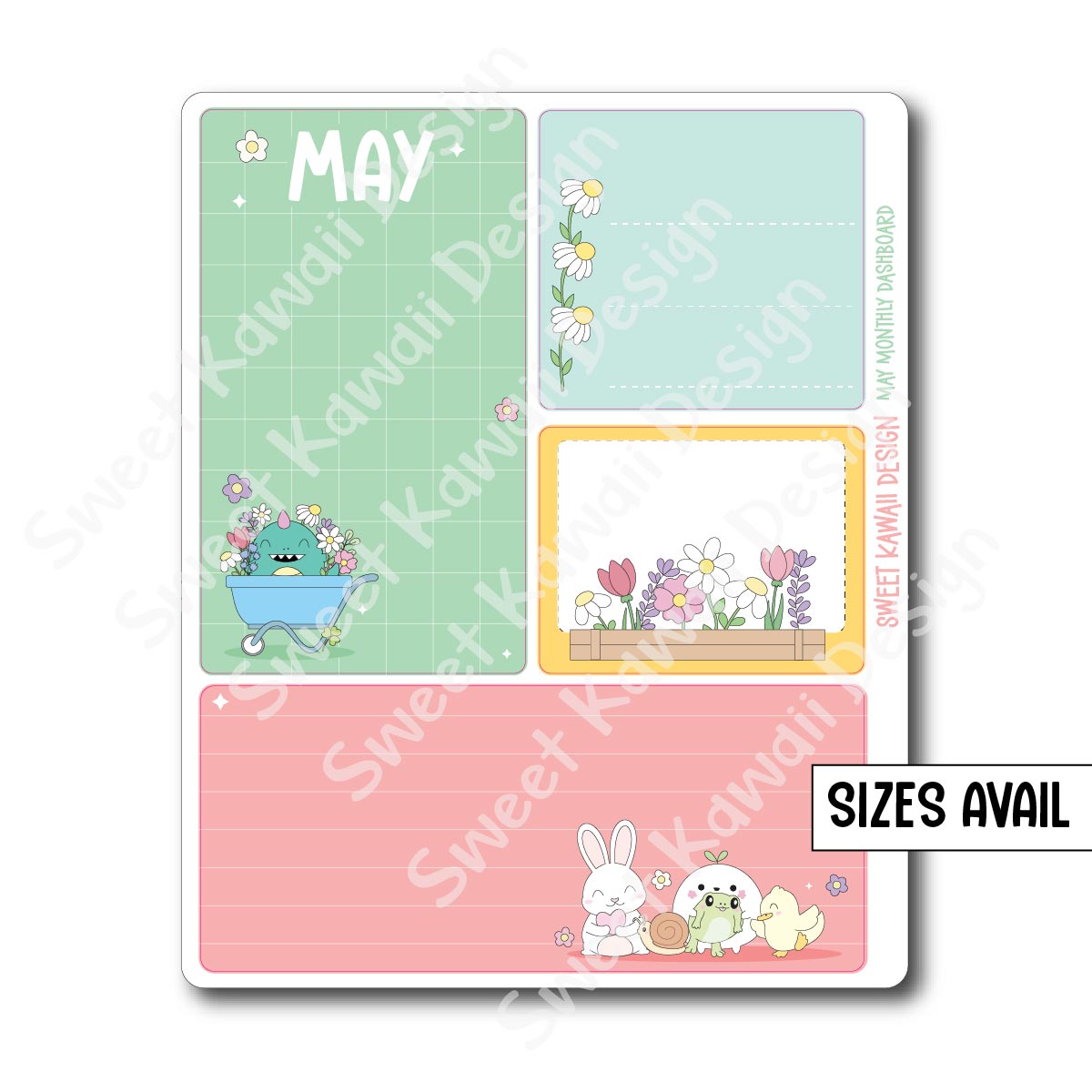 Kawaii Monthly Dashboard - May - Sizes Available