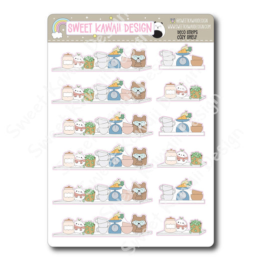 Kawaii Deco Strip Stickers (washi strip/border) - Cozy Shelf