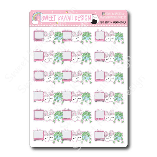 Kawaii Deco Strip Stickers (washi strip/border) - Great INDOORS