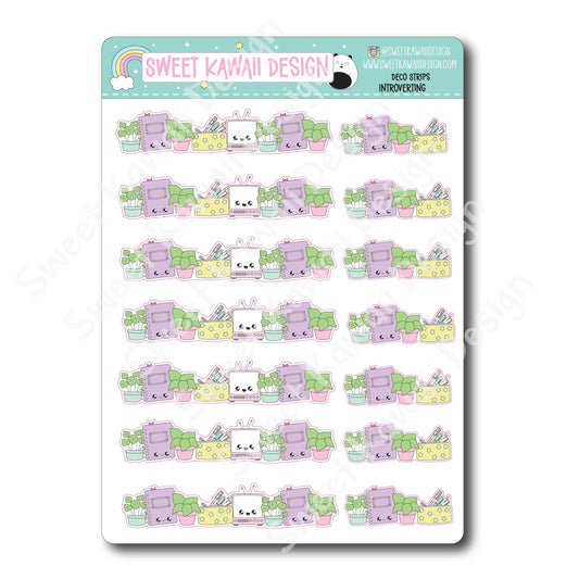 Kawaii Deco Strip Stickers (washi strip/border) - Introverting