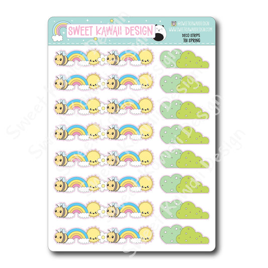 Kawaii Deco Strip Stickers (washi strip/border) - TGI Spring