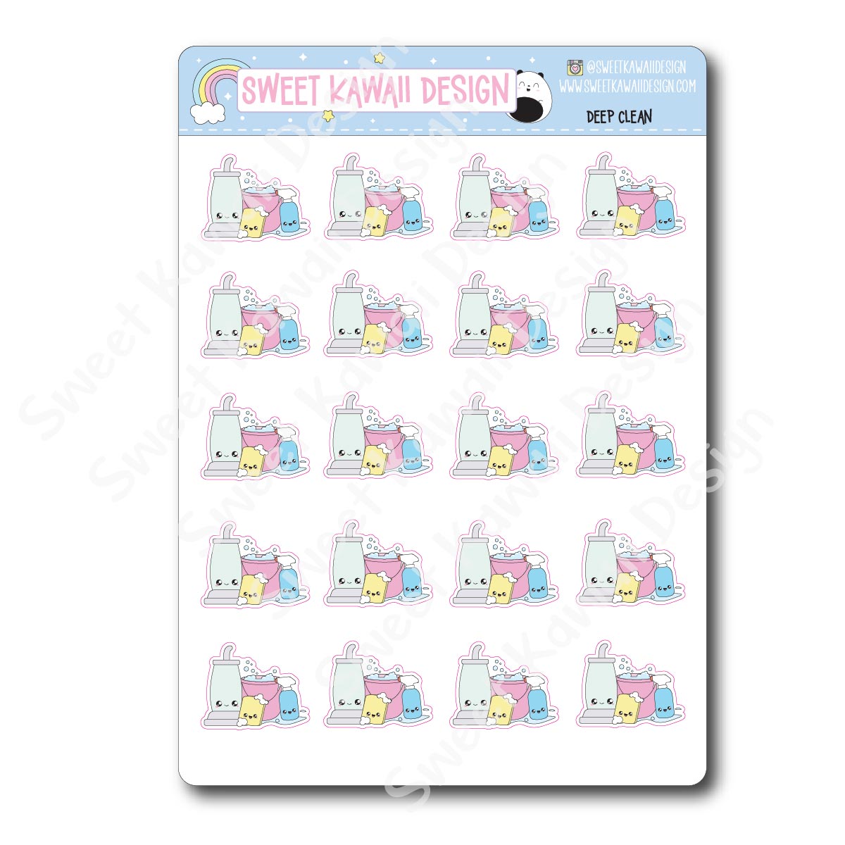 Kawaii Deep Clean Stickers