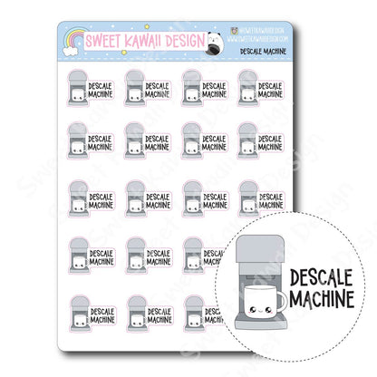 Kawaii Descale Machine Stickers