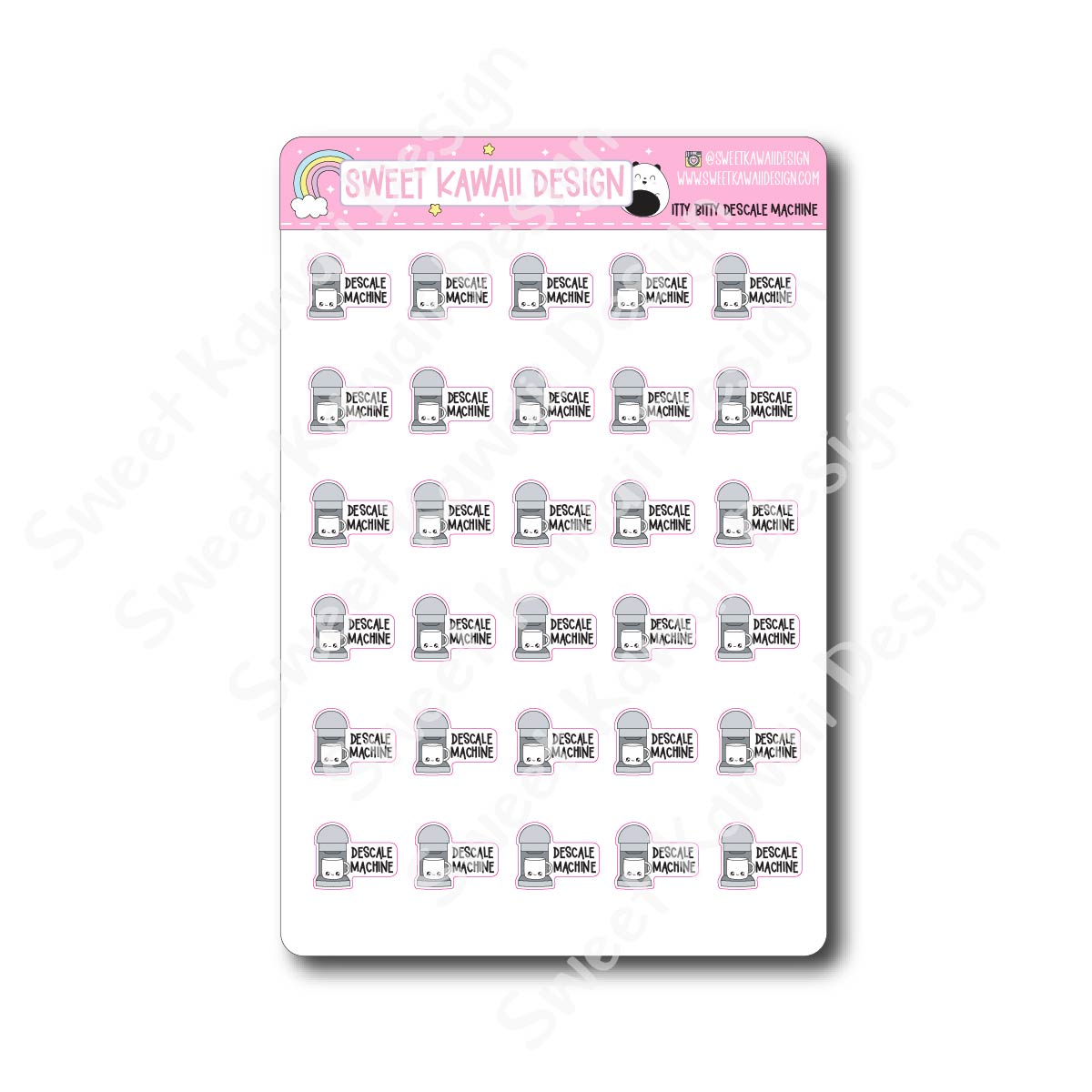 Kawaii Descale Machine Stickers