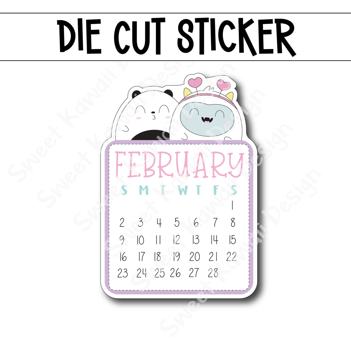 February 2025 Monthly Die Cut Sticker