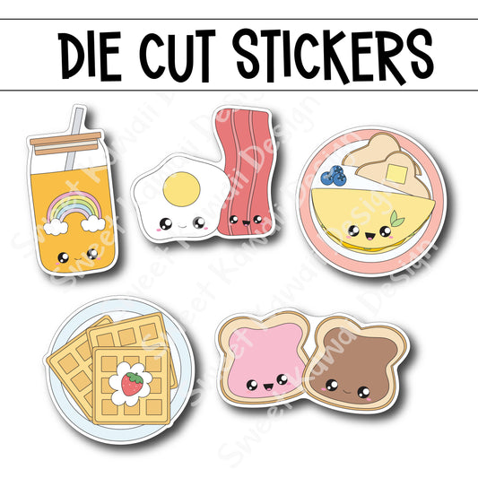 Kawaii Breakfast Club Die Diecut Sticker Set