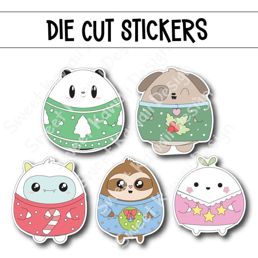 Kawaii Critter Ugly Sweaters Diecut Sticker Set