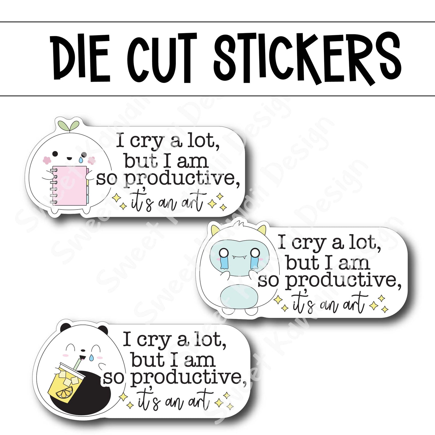 Kawaii Cry A Lot Die Diecut Sticker Set