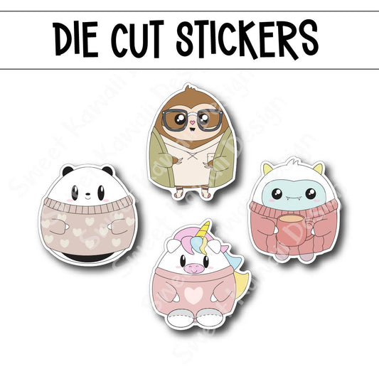 Kawaii Sweater Weather Diecut Sticker Set