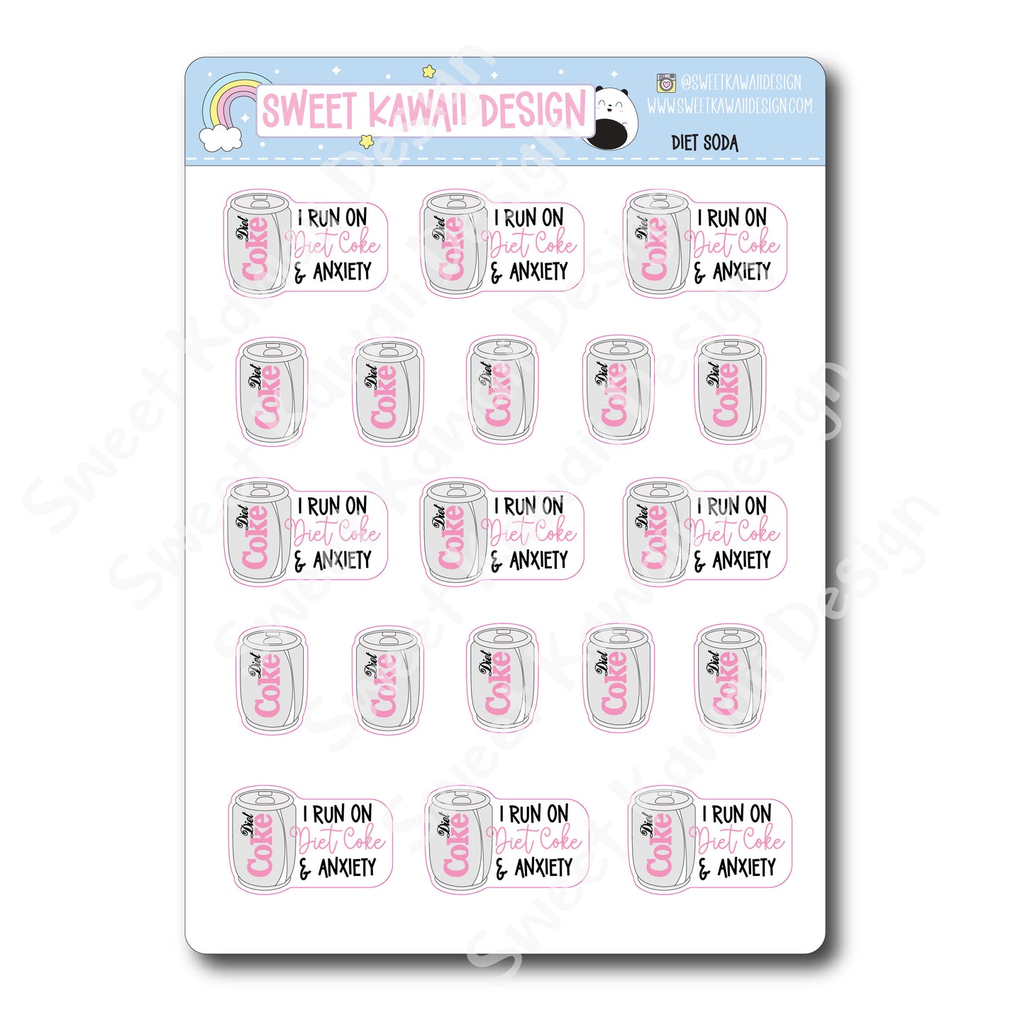 Kawaii Diet Soda Stickers