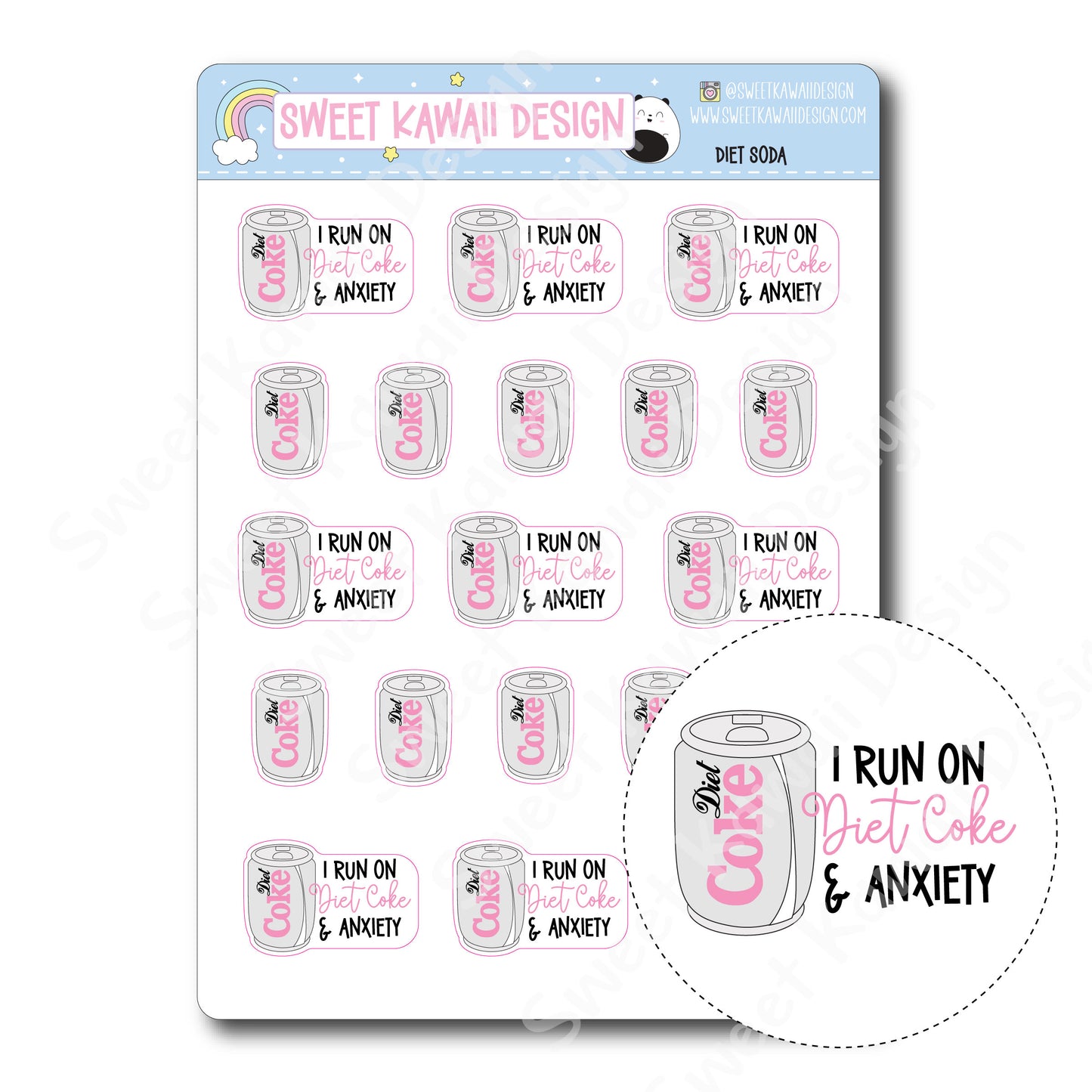 Kawaii Diet Soda Stickers