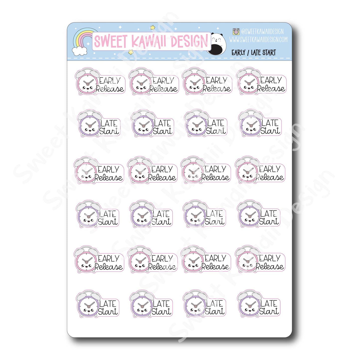 Kawaii Early / Late Start Stickers