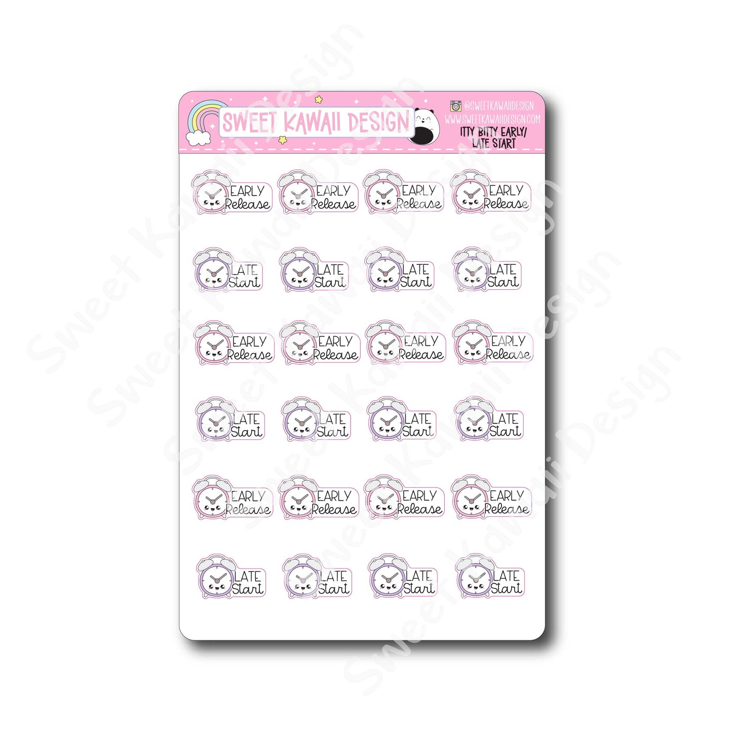 Kawaii Early / Late Start Stickers