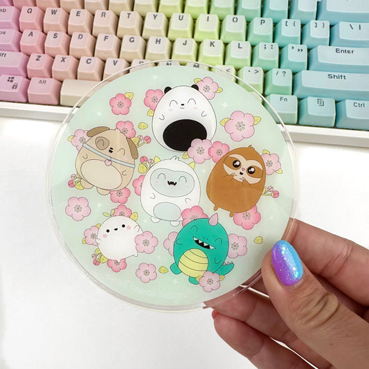 SKD Acrylic Drink Coaster - Cherry Blossom Critters