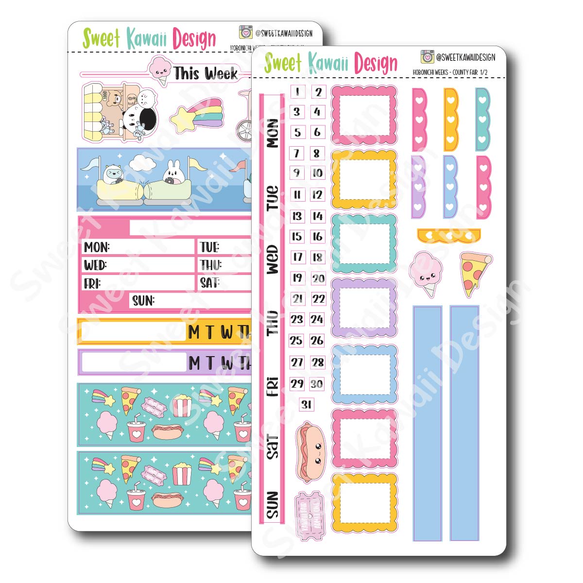 Kawaii Hobonichi Weeks Stickers - County Fair