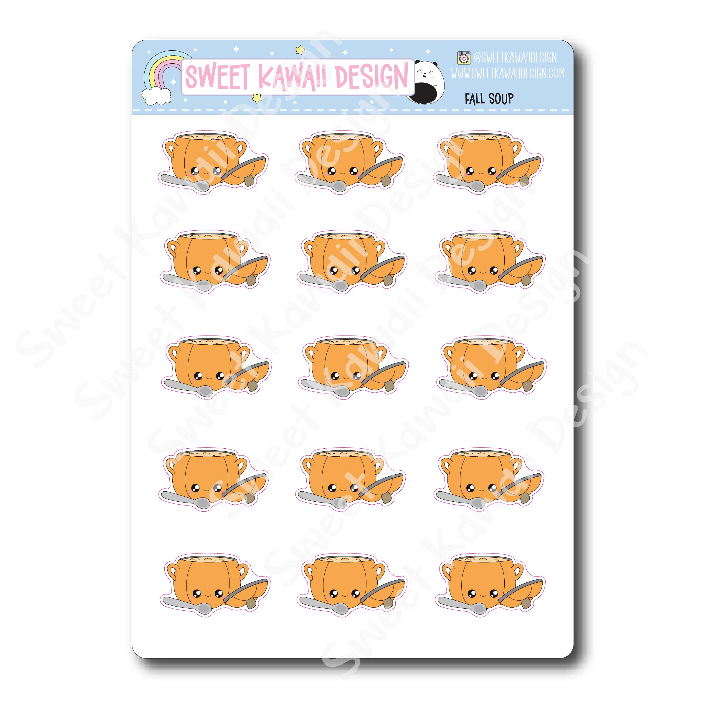 Kawaii Fall Soup Stickers