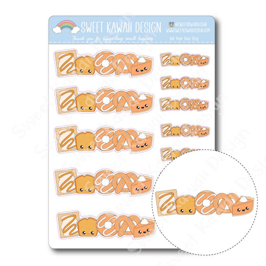 Kawaii Fall Treat Deco Strip Stickers