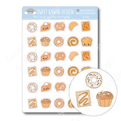 Kawaii Fall Treats Stickers