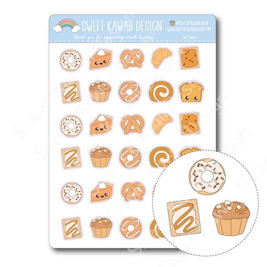 Kawaii Fall Treats Stickers