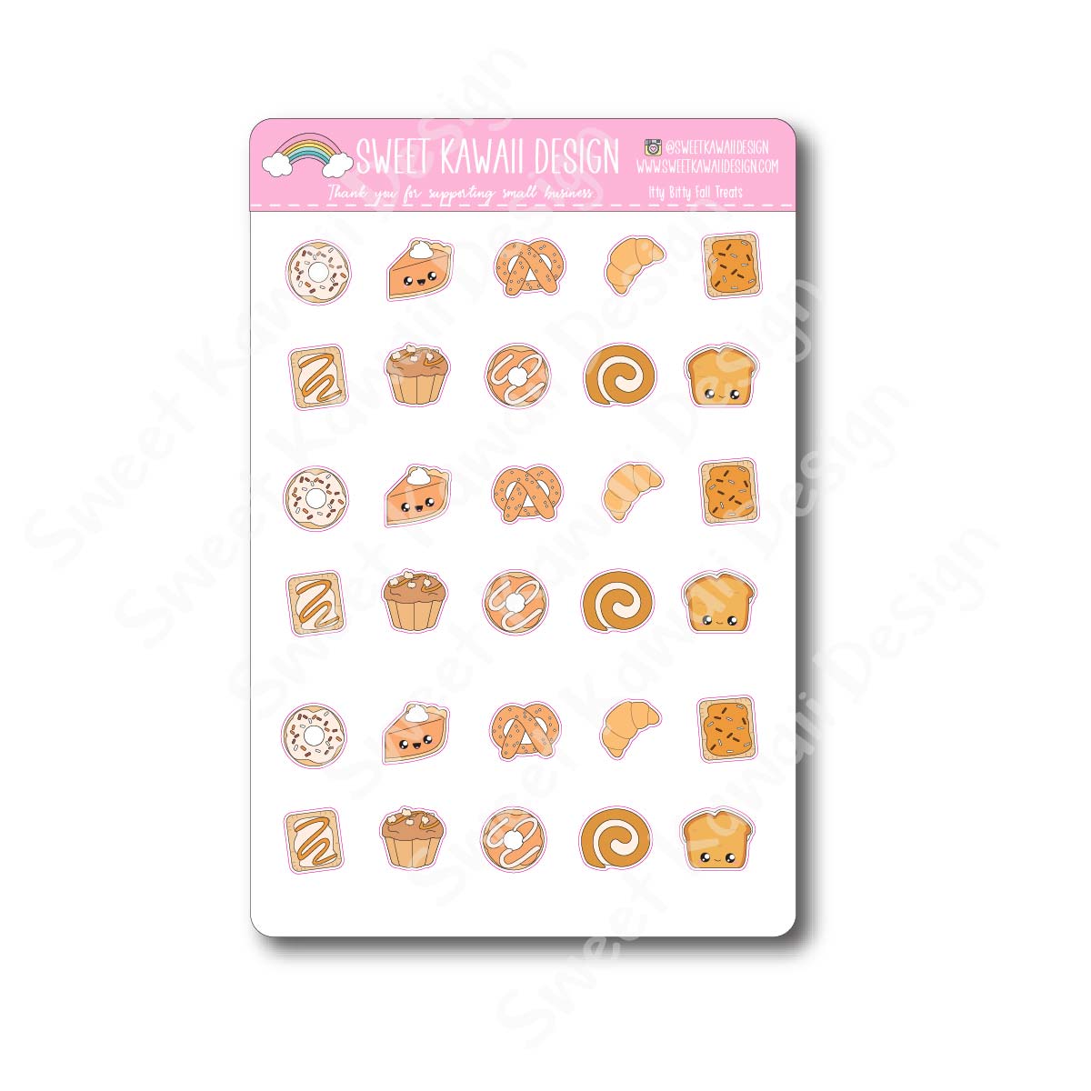 Kawaii Fall Treats Stickers