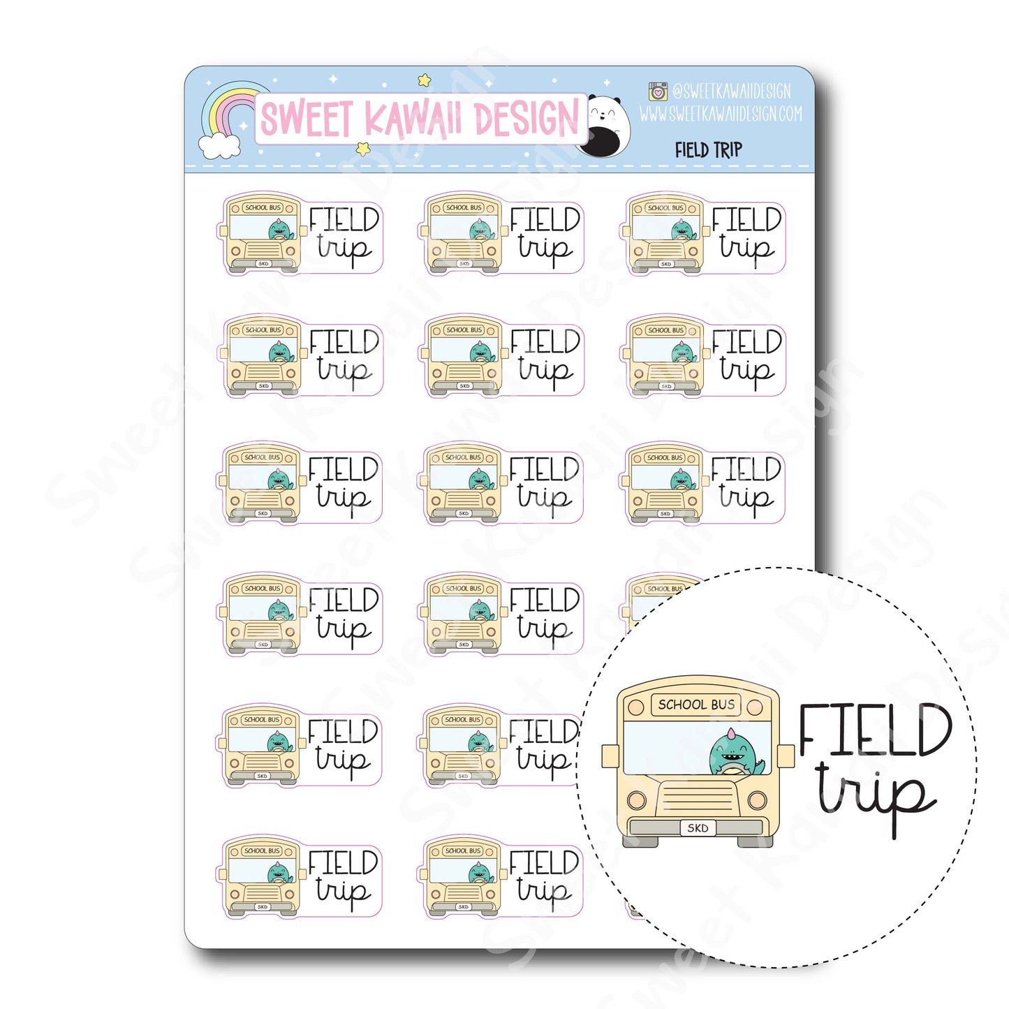 Kawaii Field Trip Stickers