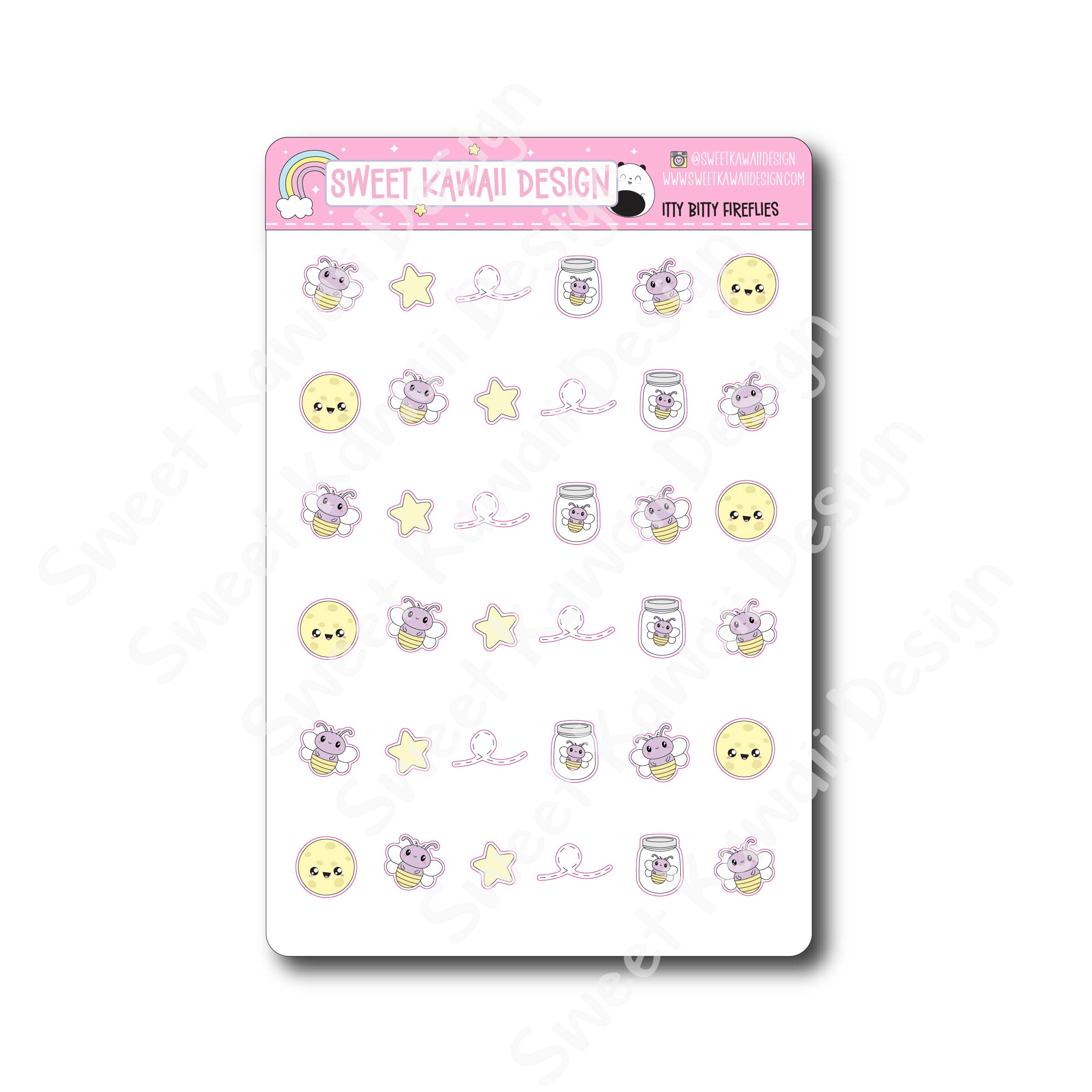 Kawaii Fireflies Stickers