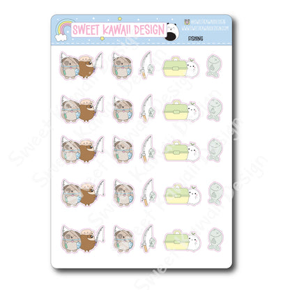 Kawaii Fishing Stickers