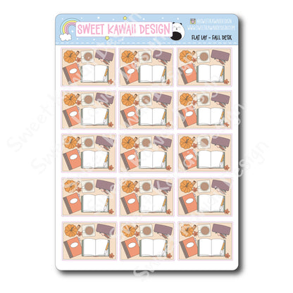 Kawaii Flat Lay Fall Desk Stickers