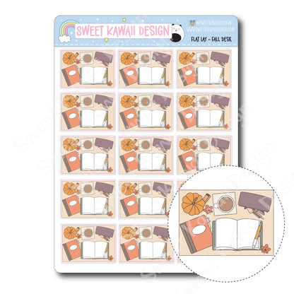 Kawaii Flat Lay Fall Desk Stickers