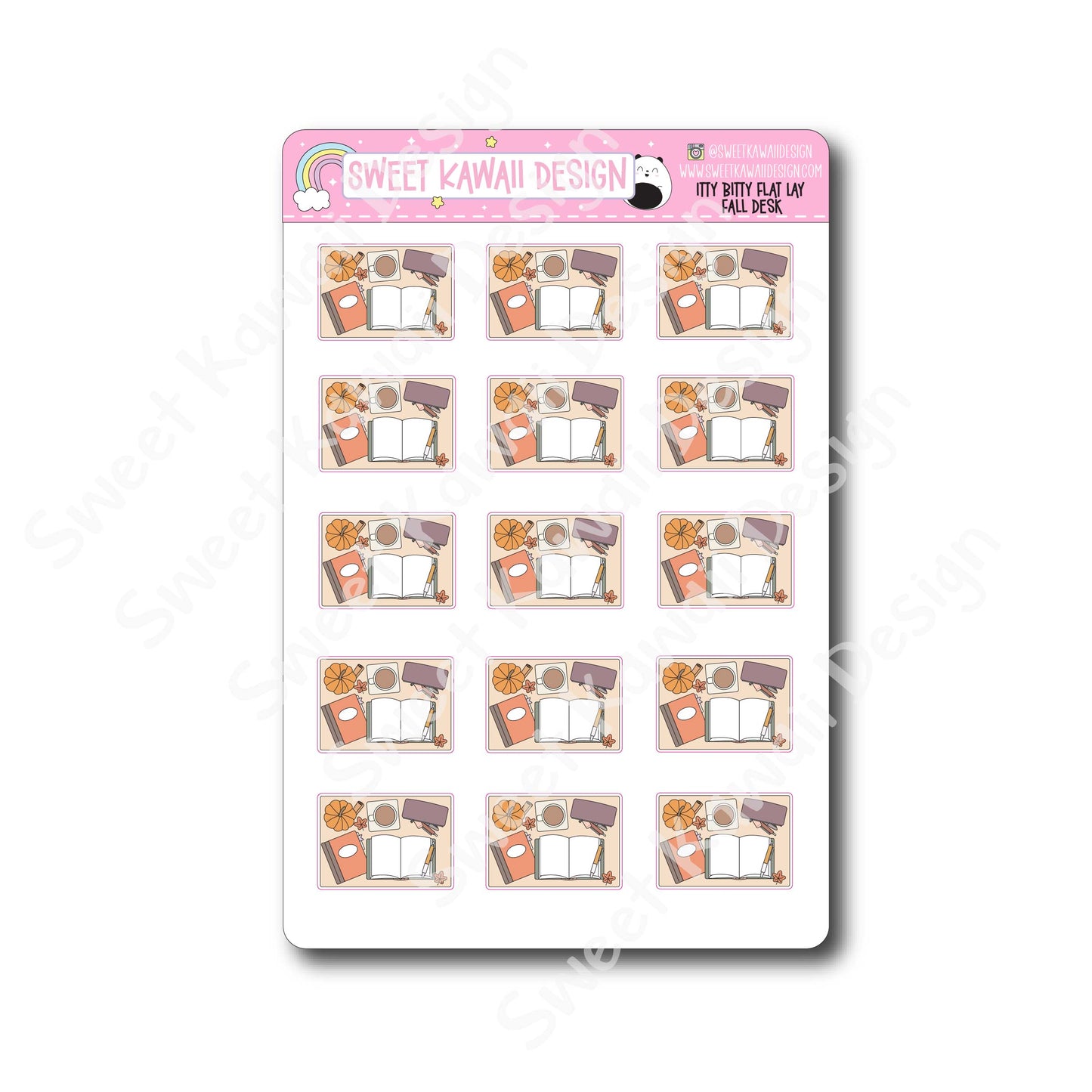 Kawaii Flat Lay Fall Desk Stickers