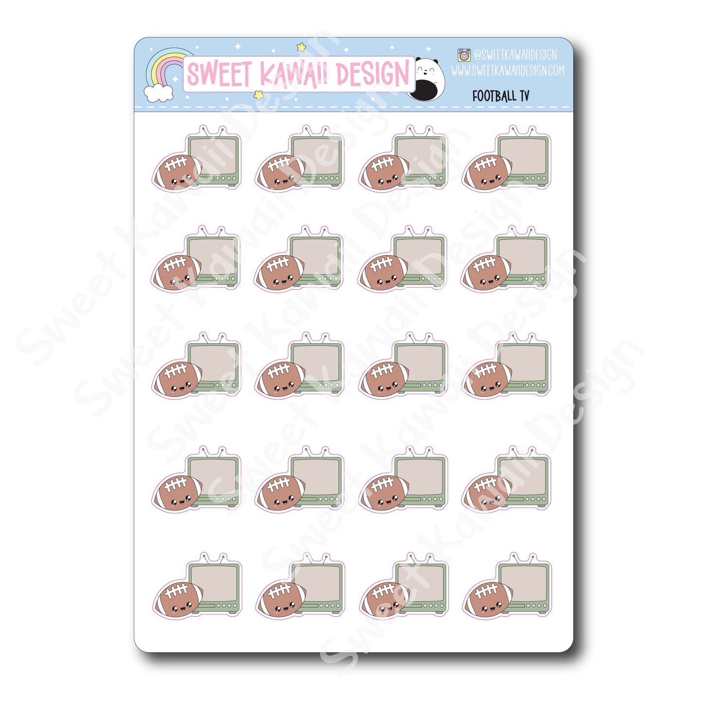 Kawaii Football TV Stickers