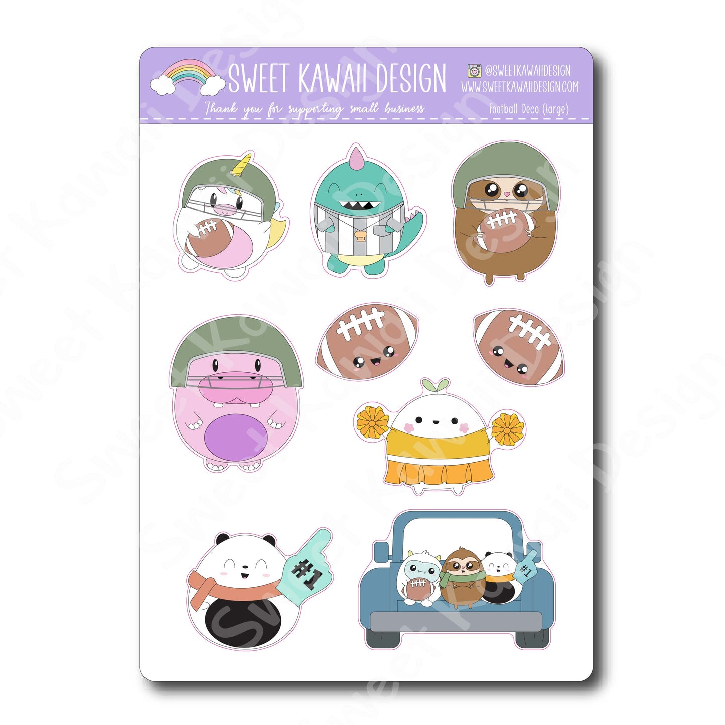 Kawaii Football Deco (LARGE) Stickers