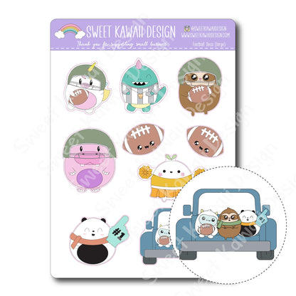 Kawaii Football Deco (LARGE) Stickers