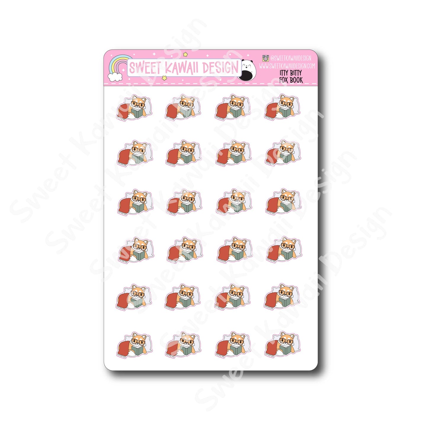 Kawaii Fox Book Stickers