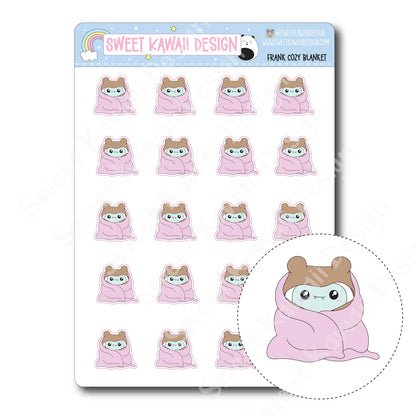 Kawaii Yeti (Frank) Stickers - Cozy Blanket