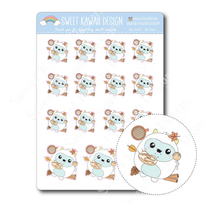 Kawaii Yeti (Frank) Stickers - Fall Treats