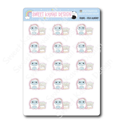 Kawaii Yeti (Frank) Stickers - Fold Laundry